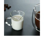 Thickened Glass Double Mouthed Milk Mixing Cup, Graduated Mini Glass Coffee Cup