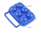 Double Side Egg Tray Storage Box Case Holder Container Organizer with Handle for 6 Eggs(blue)