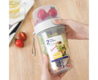 Large Double Salad Container, Yogurt Cup Sealer, Storage Seal, Double Container with Lanyard (310ml + 560ml)