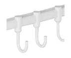 Wall Mount Utensil Rail Rack Easy Sliding Space Aluminum Kitchen Rail with Hooks for Cookware Spoons, 6 Hook 40cm