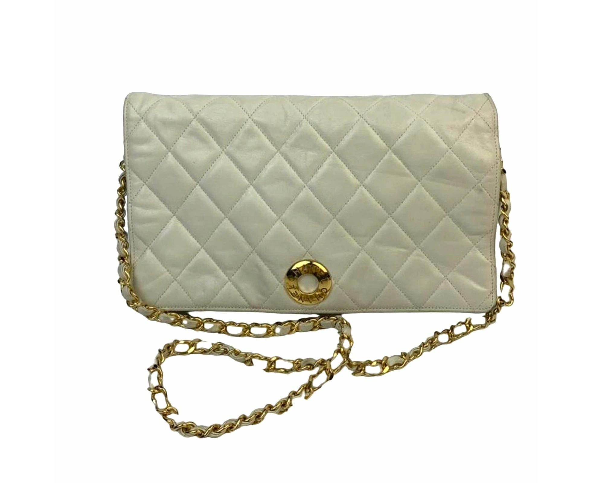 Chanel white moon lambskin