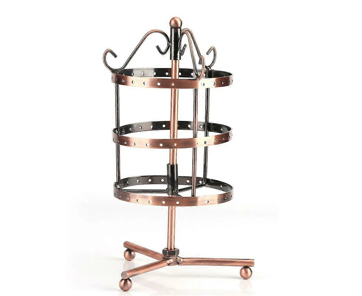 3Colors Creative 3Tiers 72Holes Rotatable Earring Organizer Display Stand Metal Jewelry Holder