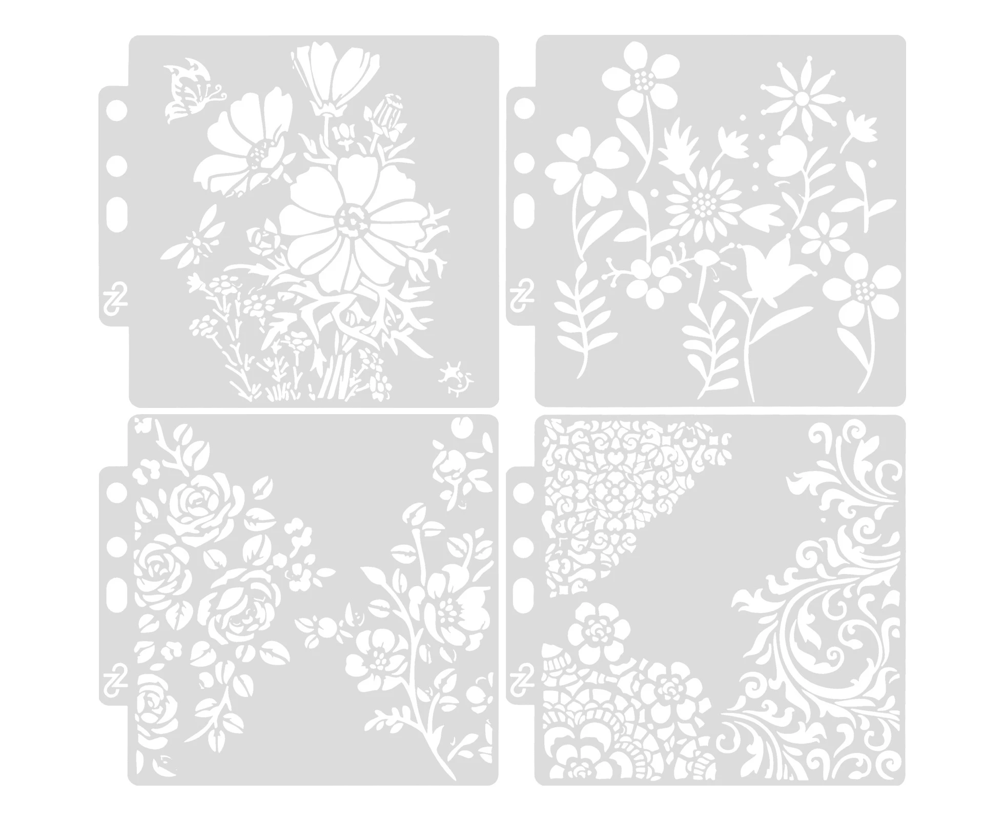 4pcs Decorative Painting Stencils Drawing Stencils Wall Art Drawing Templates Wall Art Stencils