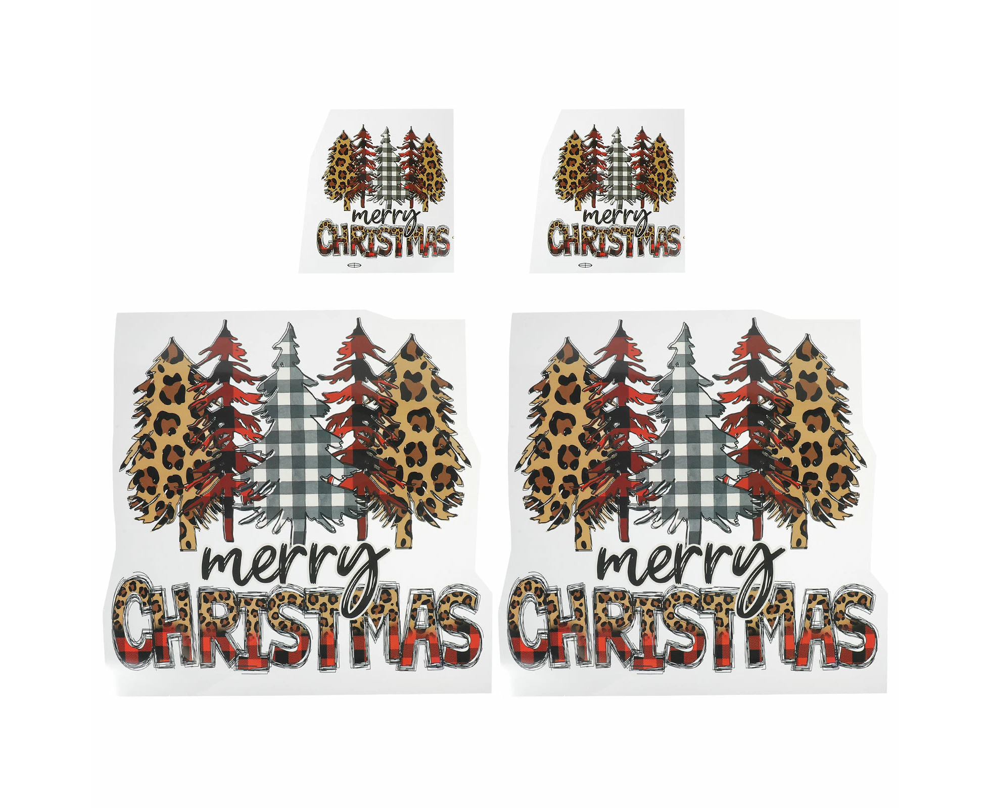 4pcs Christmas Themed Iron On Transfers Novelty Clothing Patches Heat Transfer Iron On Stickers