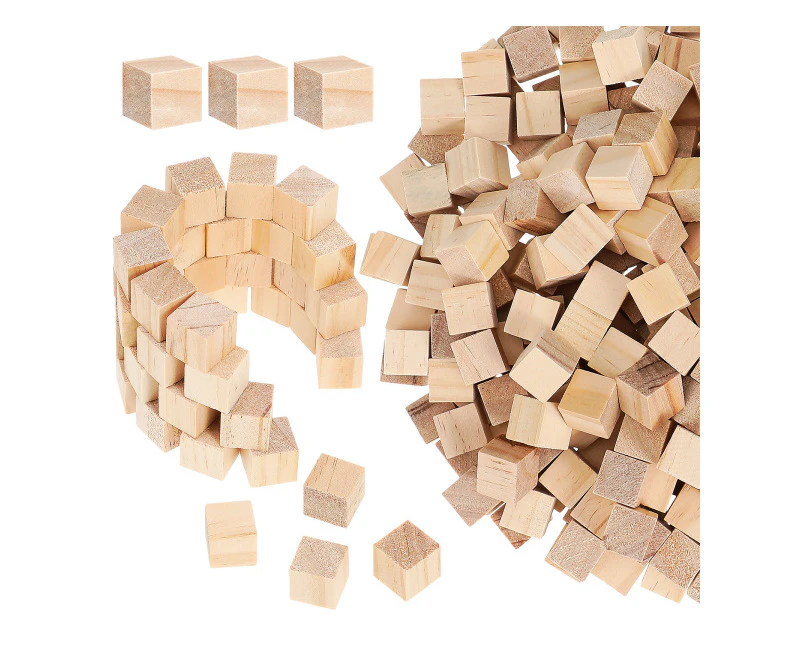 300 Pcs Wooden Cubes Wooden Blocks For Crafts Unfinished Wooden Building Blocks Blank Wood Pieces Puzzle Making Blocks