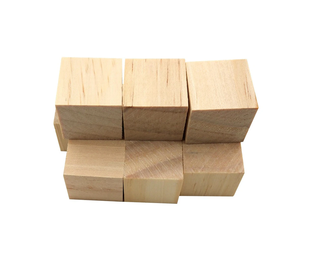 10pcs 30mm Natural Pine Blocks Square Wooden Pieces DIY Craft Wood Piece for Art Crafts Projects