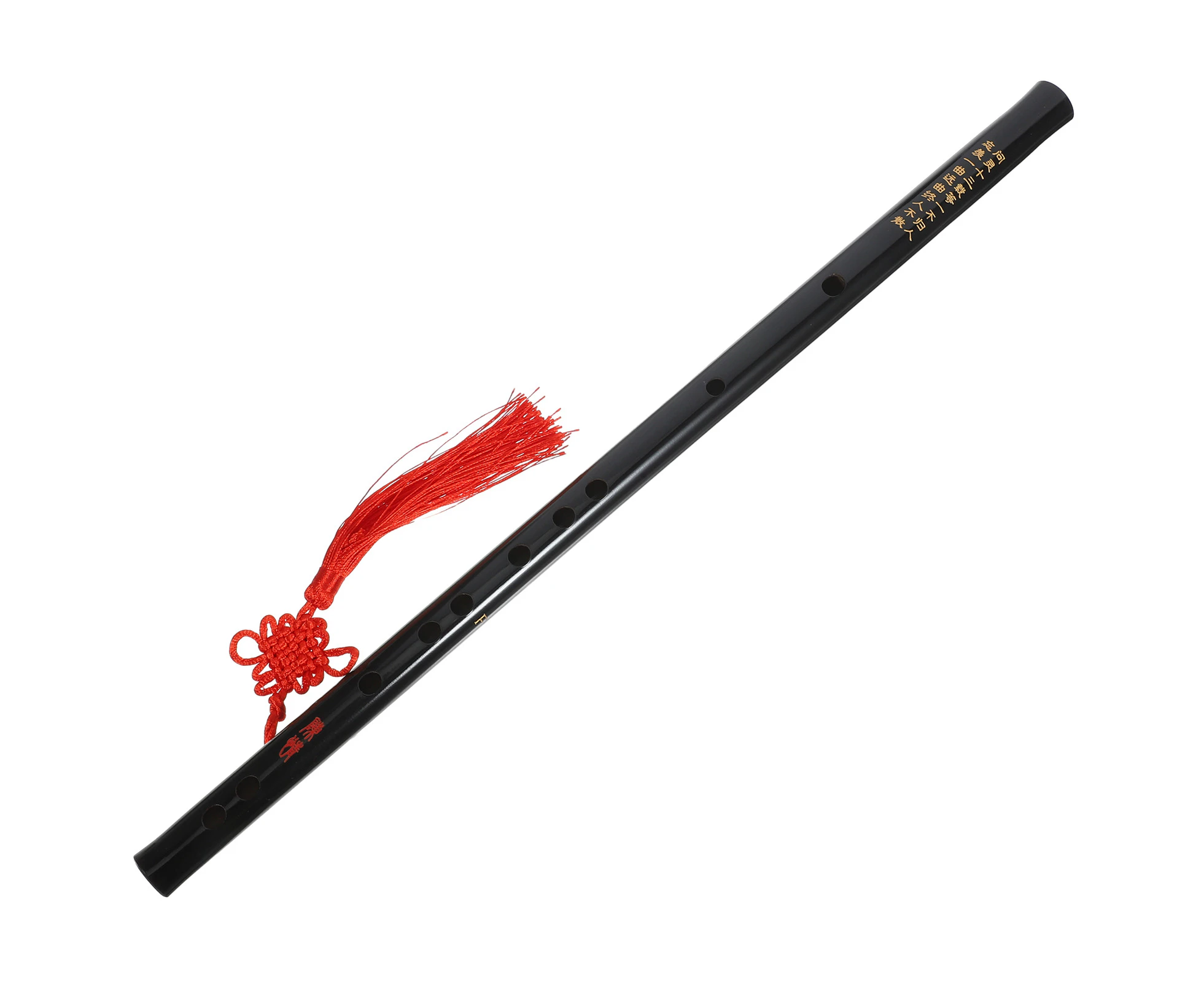 Black Bamboo Flute with Tassels Chinese Traditional Musical Instrument