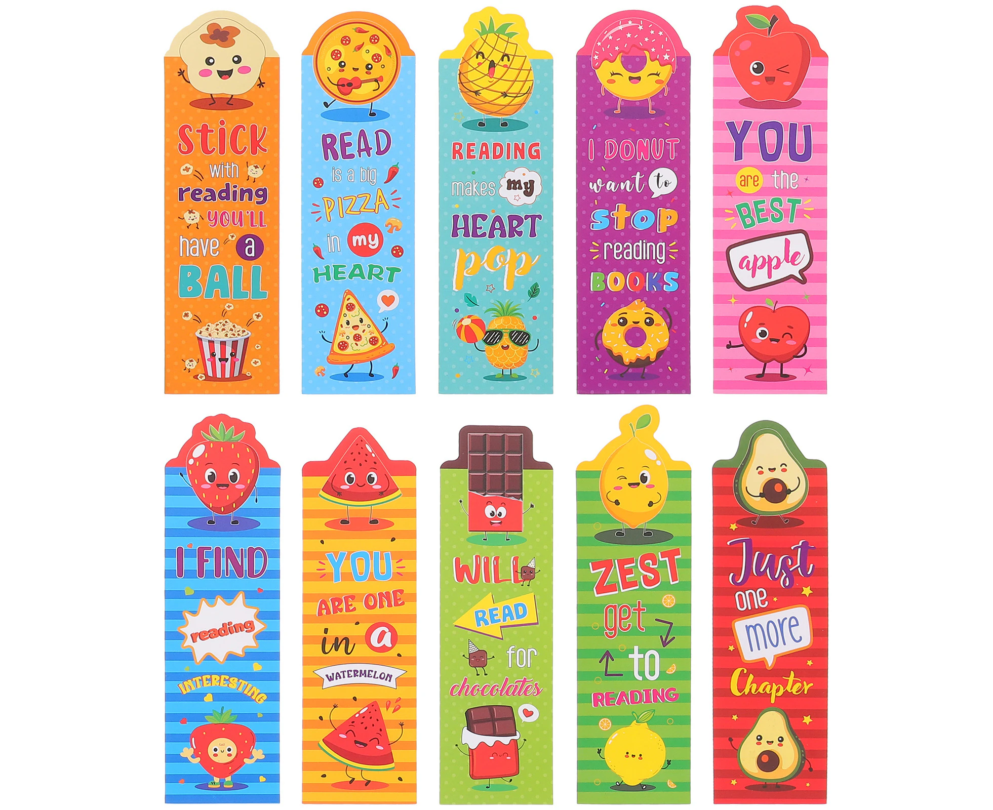 30pcs  Fruits Bookmarks Fruits Book Markers Bookmarks Cartoon Fruit Page Markers