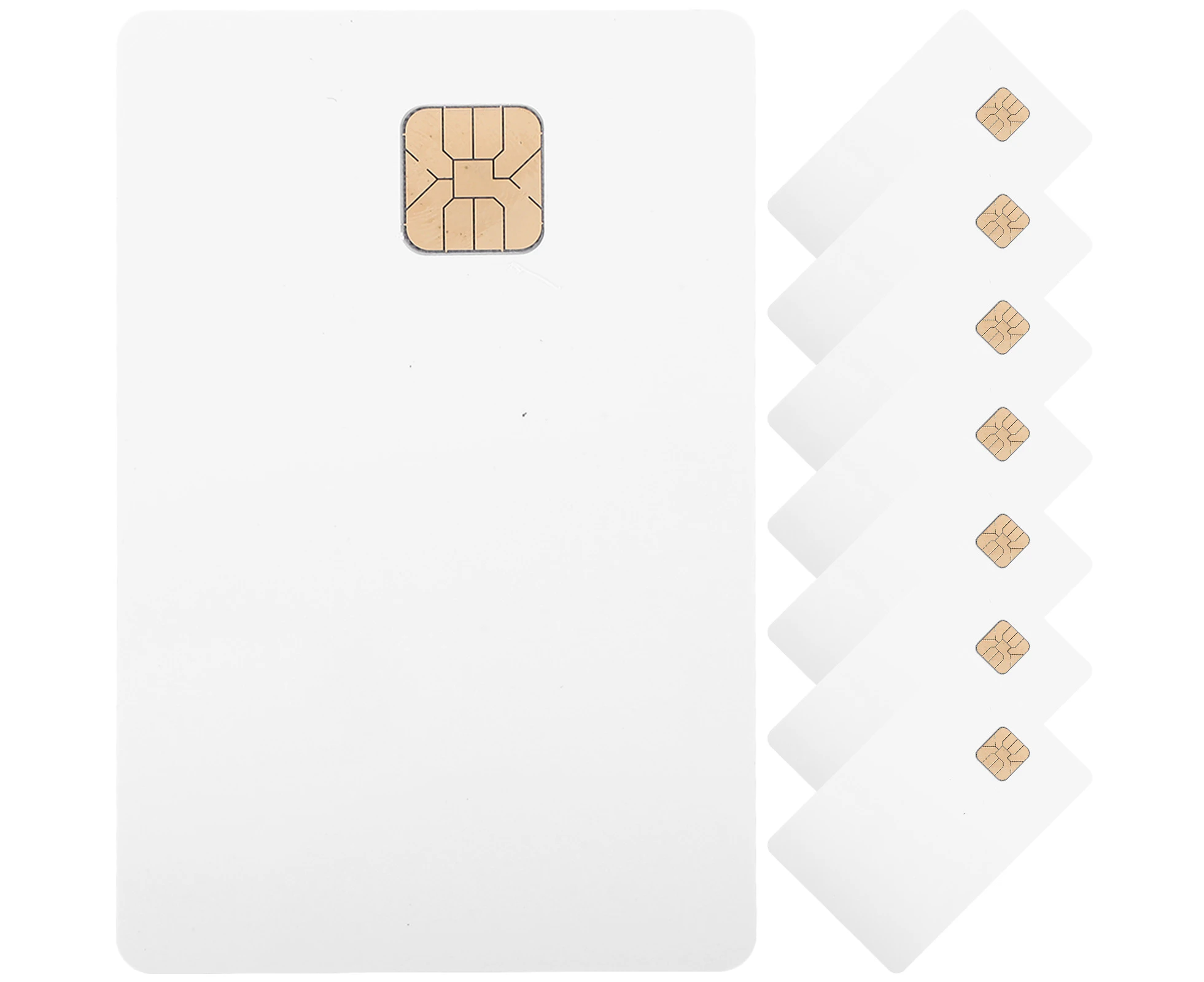 8pcs Blank Cards with Chips Pvc Blank Cards Smart Ic Cards Blank White Cards