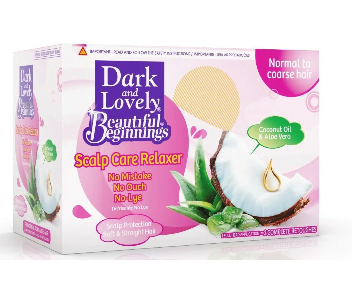 Dark and Lovely Beautiful Beginnings Scalp Care Relaxer Kit Normal to Coarse Hair