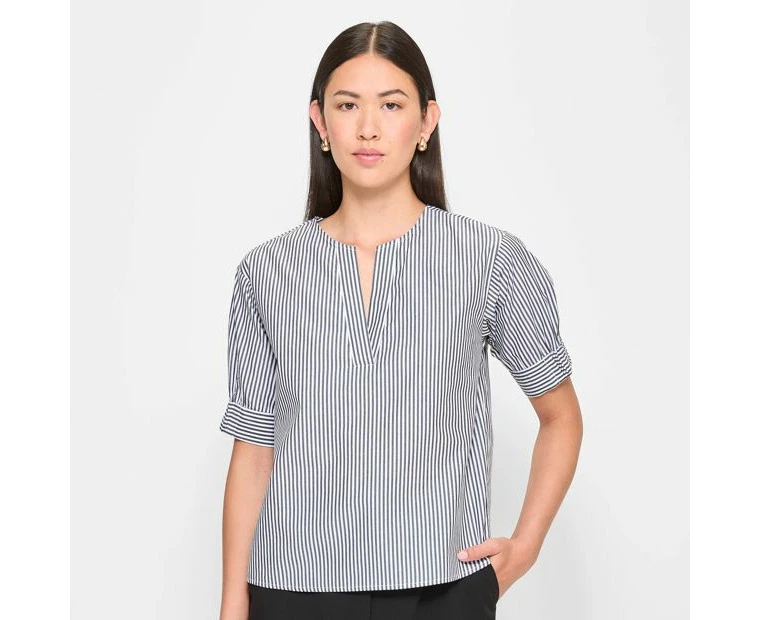 Australian Cotton V-Neck Blouse - Preview