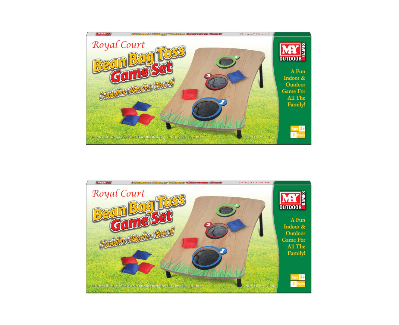 Wooden Bean Bag Toss Game x2 Bundle Set