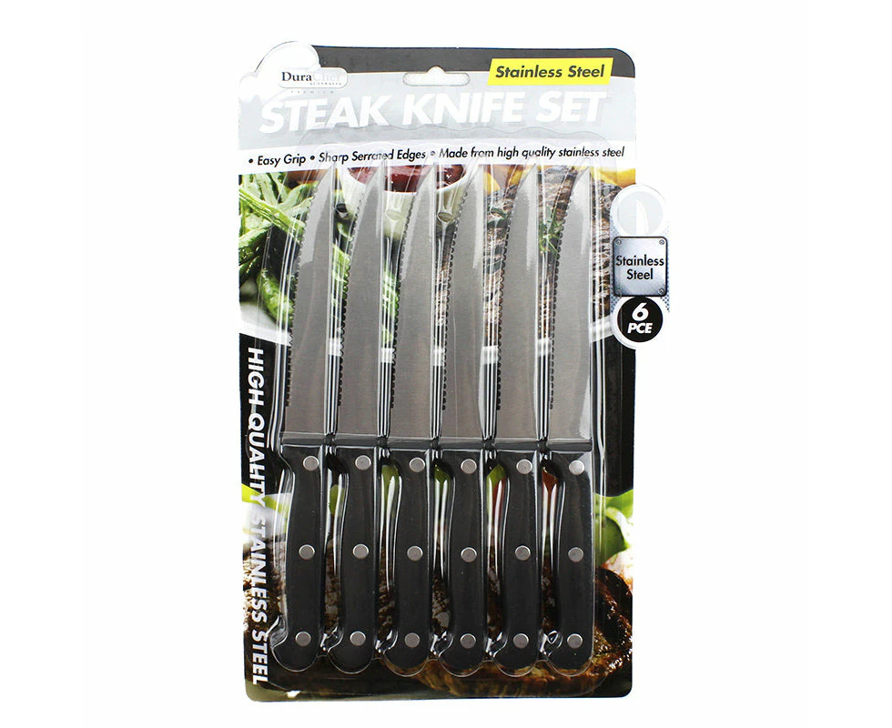 Steak Knives Knife Set Knifes Stainless Steel Sharp Serrated 6 Pack