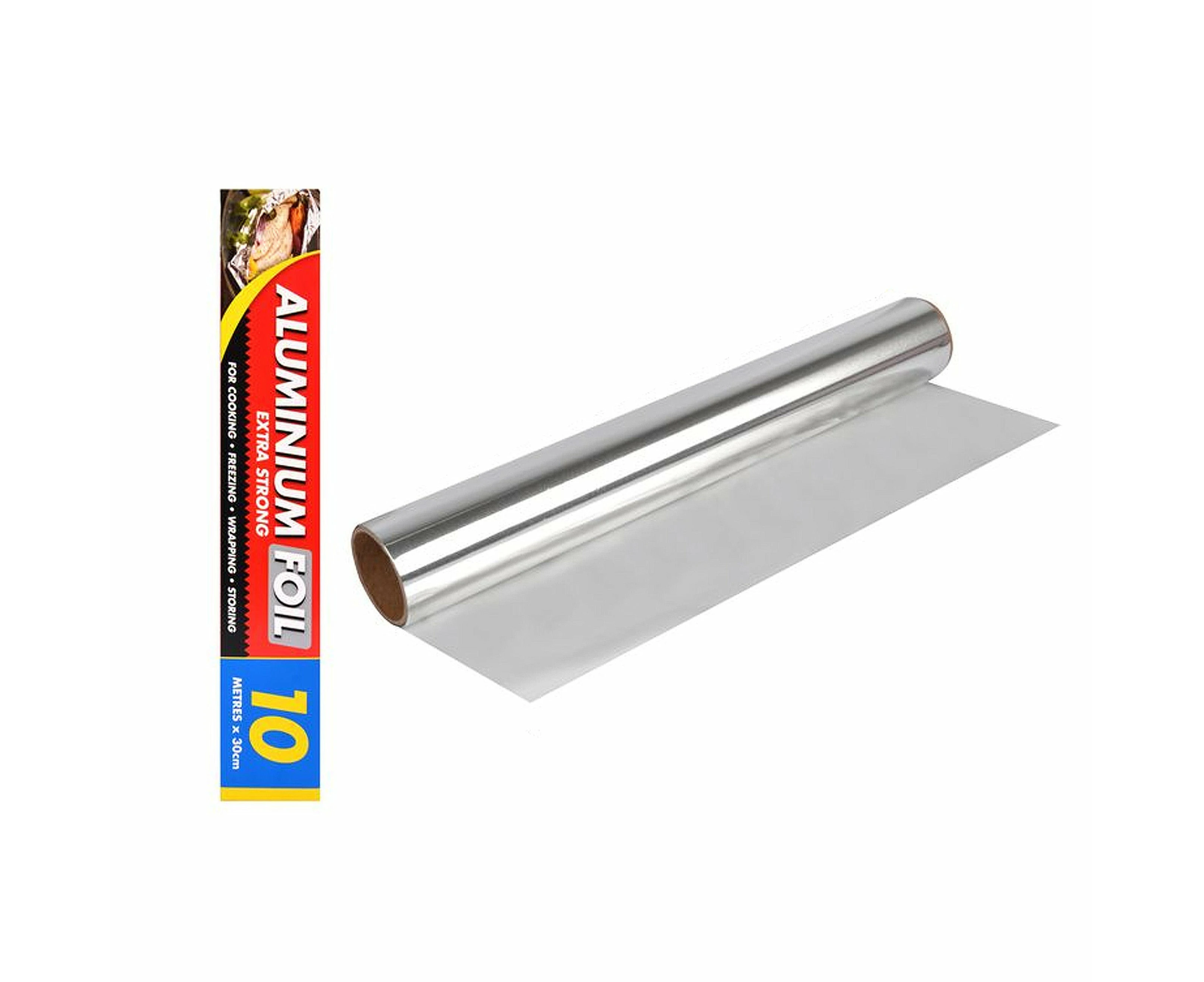 Aluminium Aluminum Foil Roll Kitchen Heavy Duty 30cm 10m 30m Roasting 0.9mm - 30cm x 10m, 1 Roll