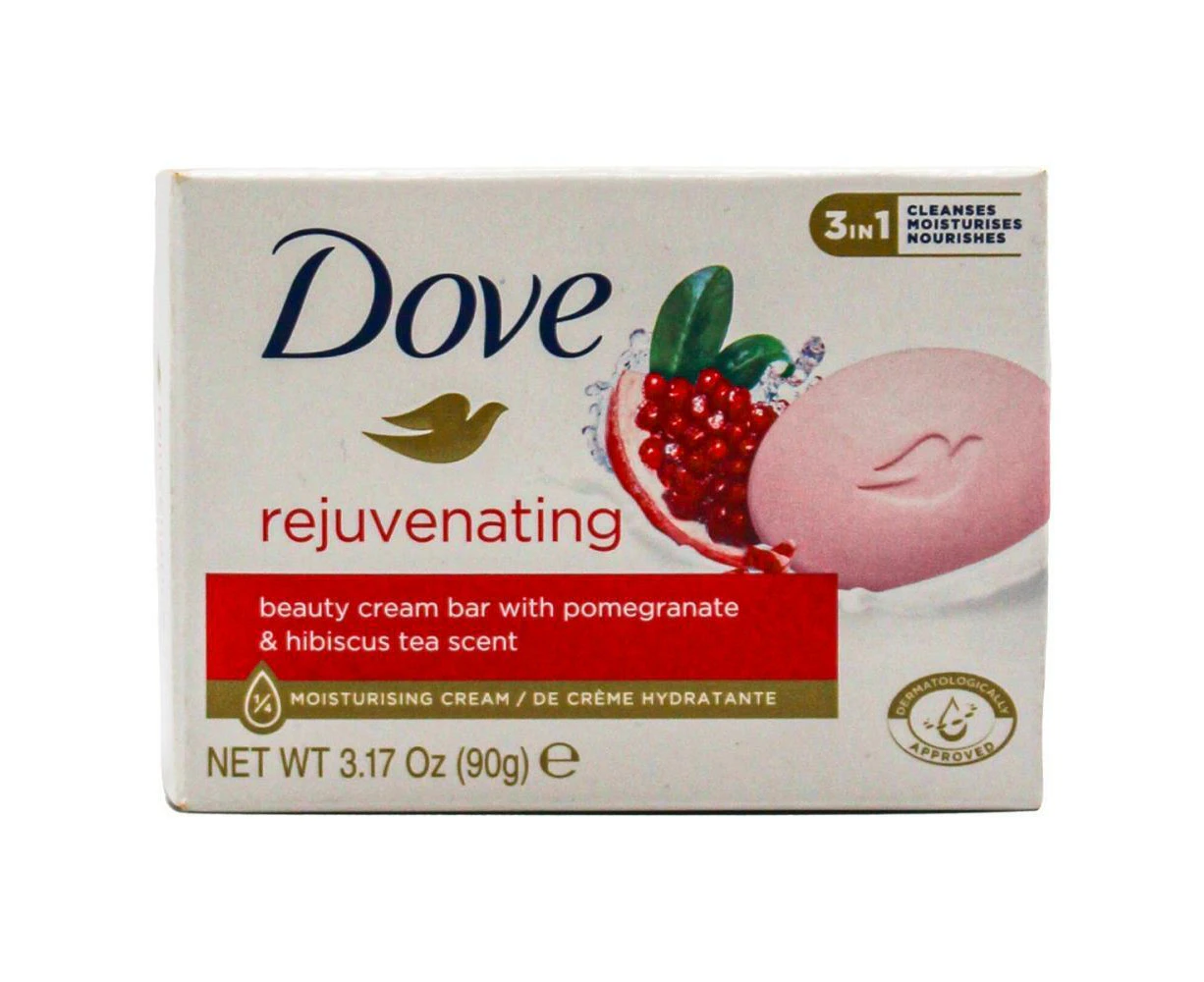 Dove Beauty Cream Bar Rejuvenating Pomegranate and Hibiscus Tea Scent 3 in 1 90g