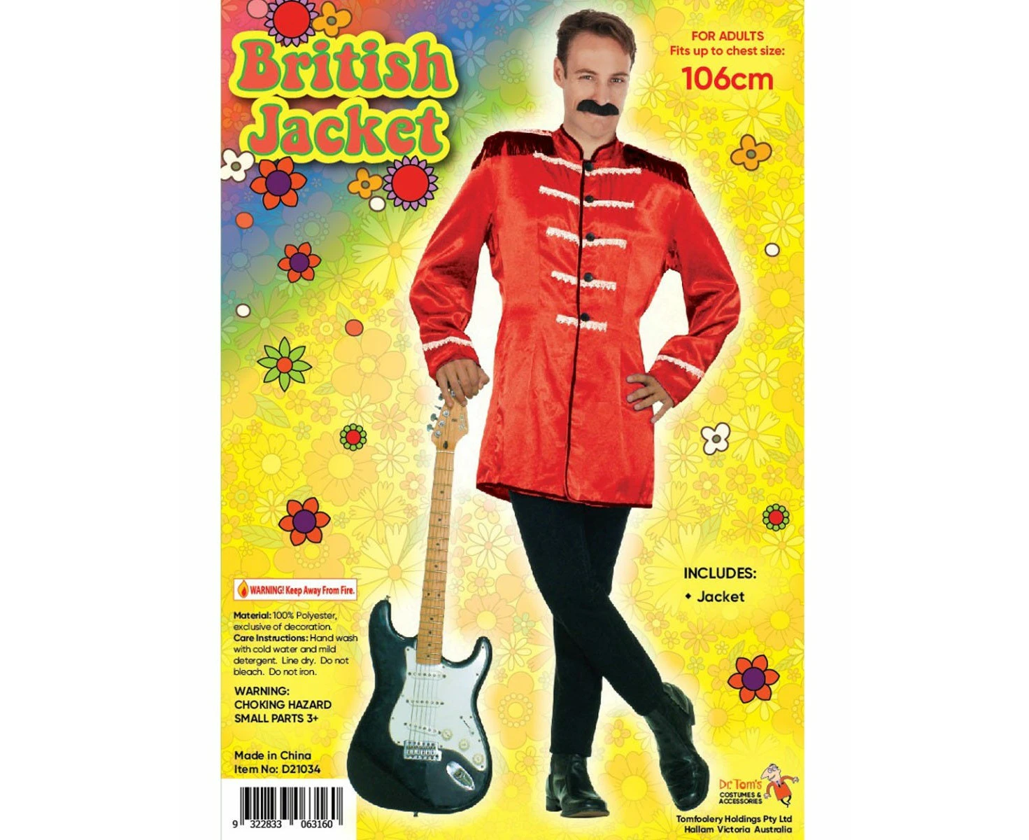 Beatles Inspired Men's Red British Costume Jacket Mens