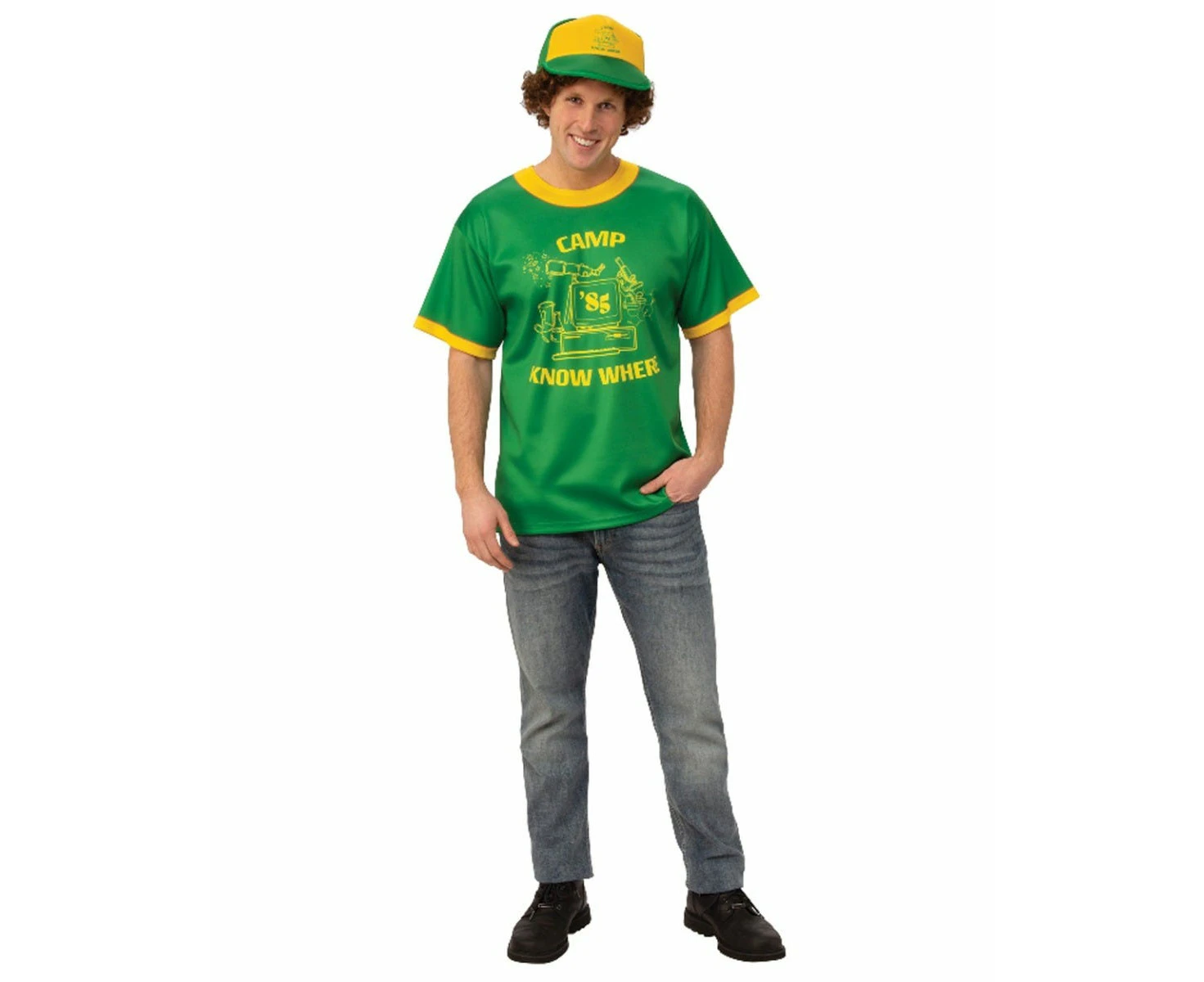 Mens Dustin Camp Know Where Stranger Things T-Shirt Costume