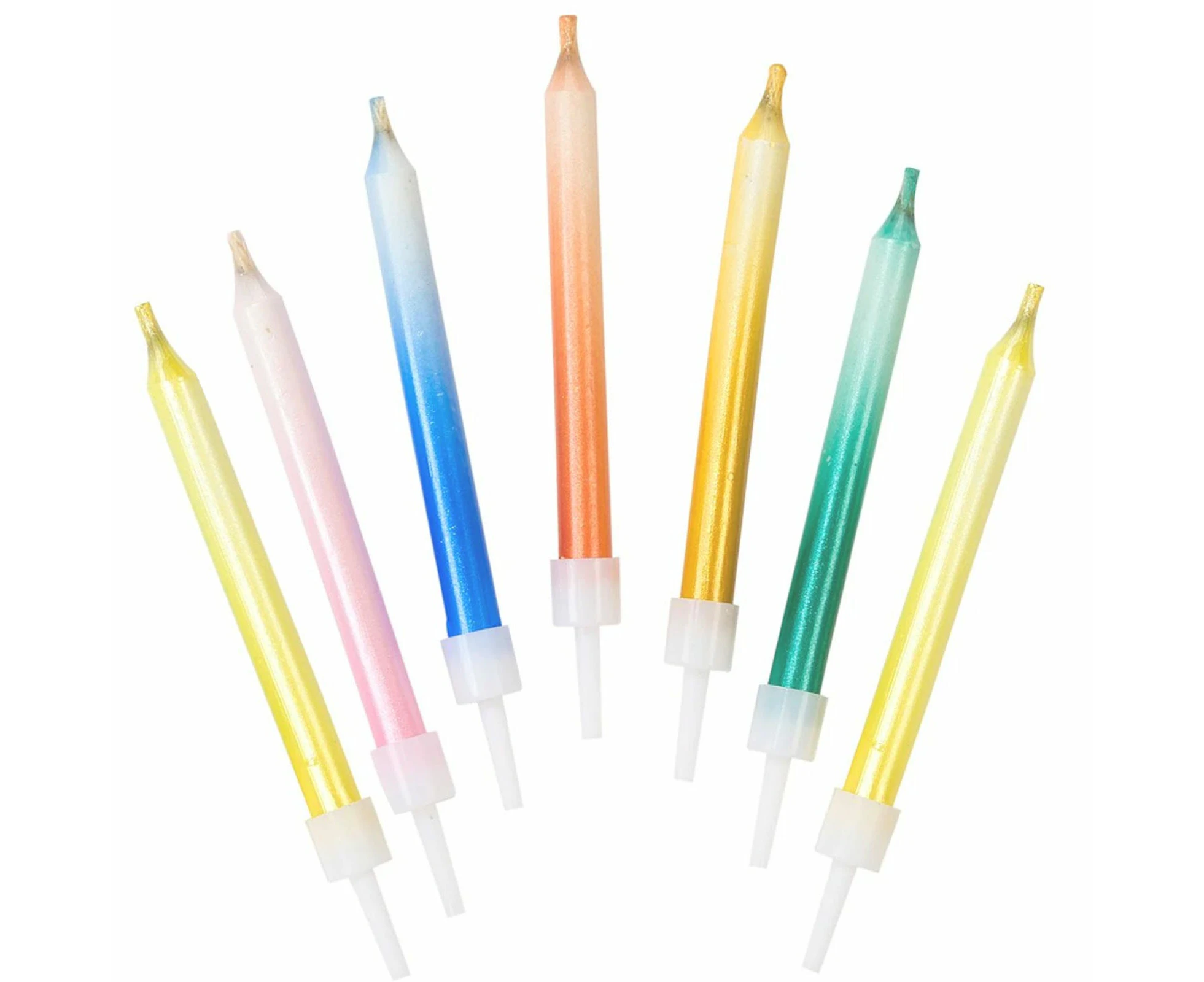 Talking Tables Birthday Brights Rainbow Magic Relighting Candles (Pack of 24)