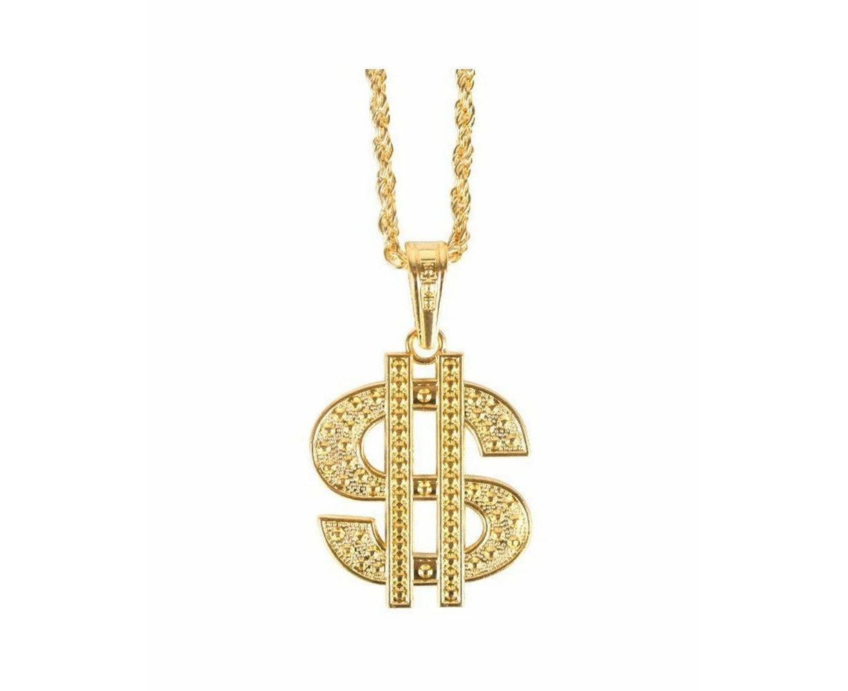 Gold Dollar Sign Pimp Necklace