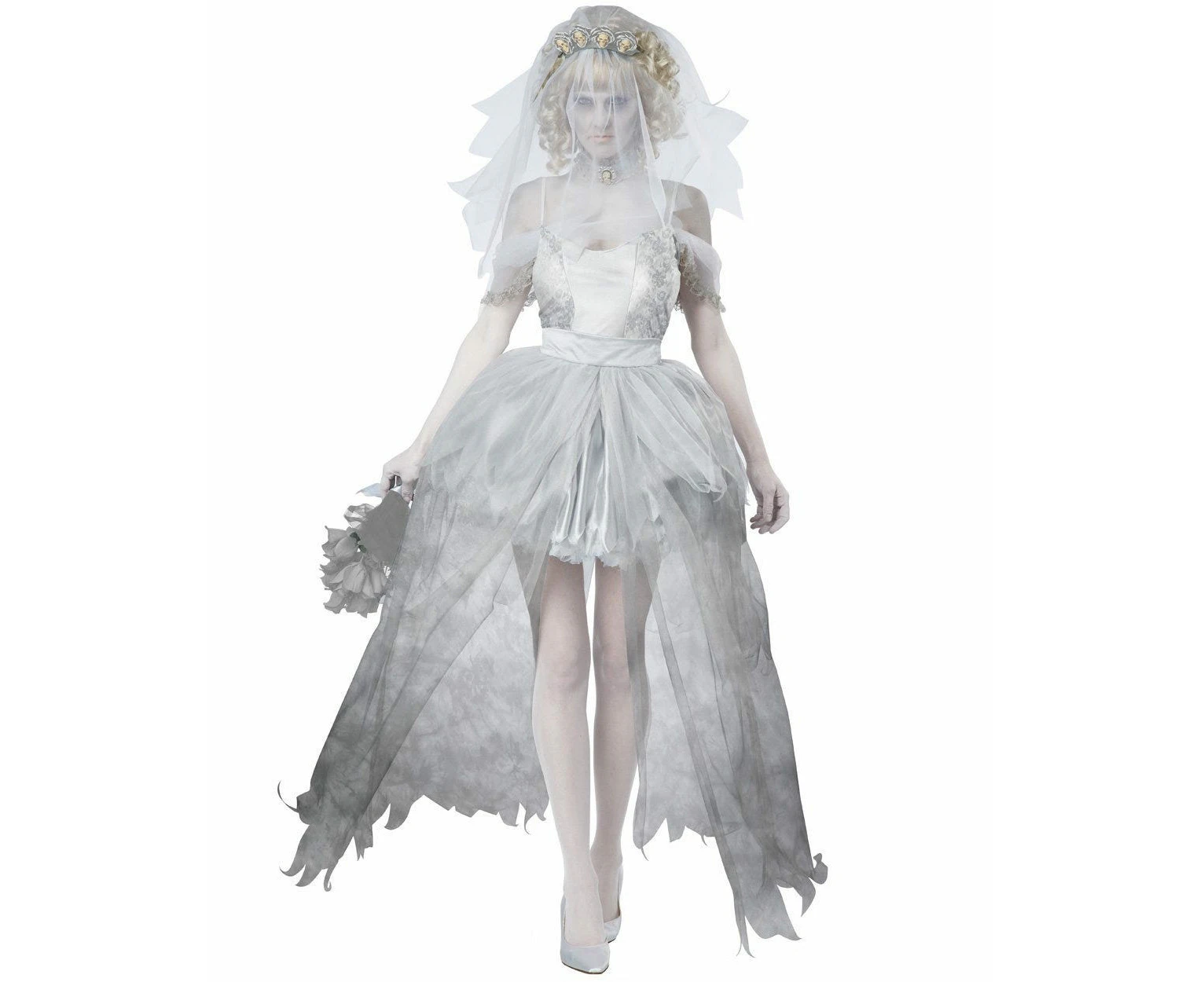 Ghostly Bride Ghost Wedding Corpse Day Of The Dead Halloween Womens Costume