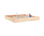 vidaXL Sandbox with Seats Square Solid Wood Pine