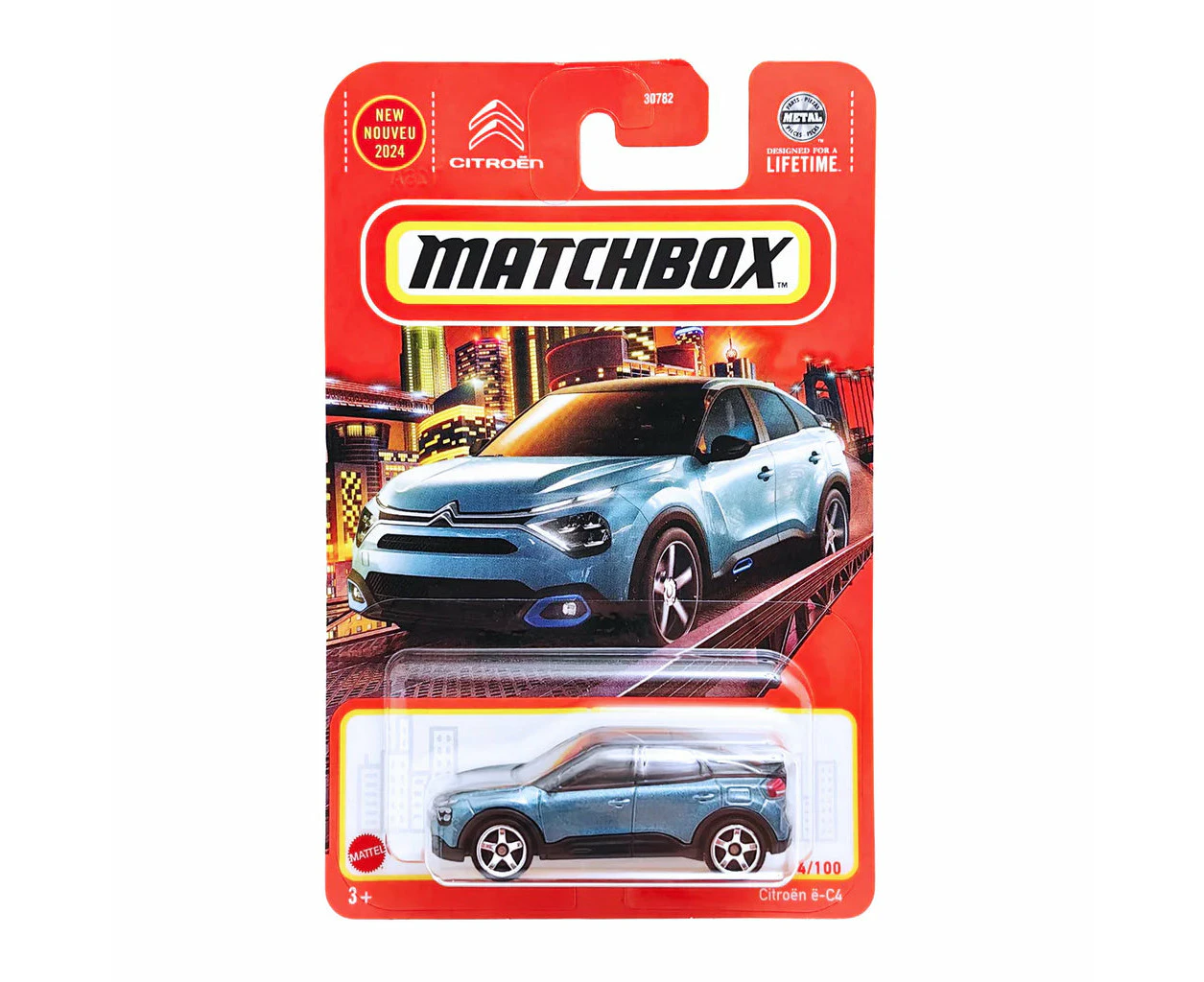 Matchbox Car Collection 2024 Mix 11L Vehicles Long Card - Citroen e-C4 Blue