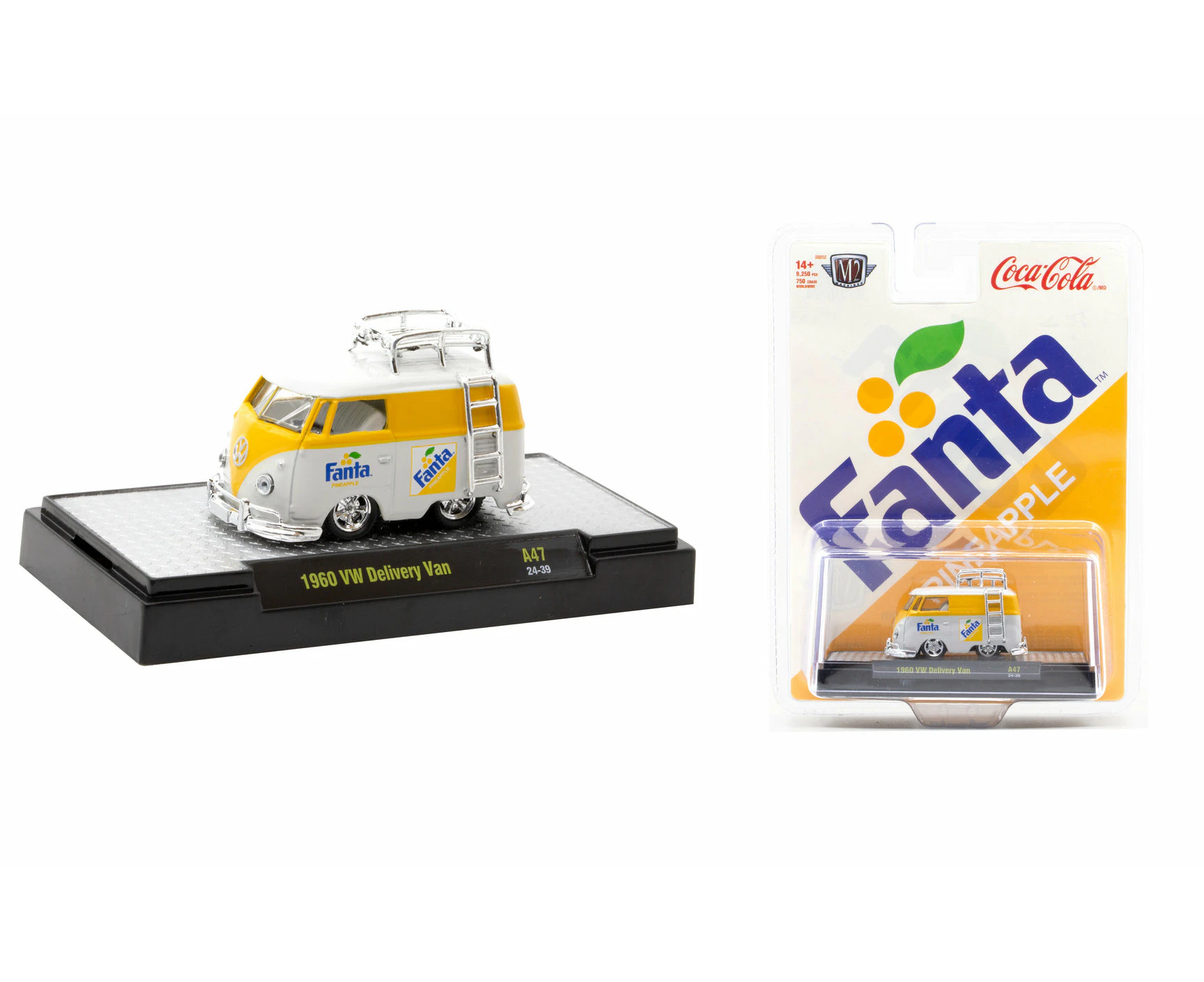 M2 Machines 1:64 Coca-Cola 2024 Release A47 - 1960 Volkswagen Custom Delivery Van Fanta