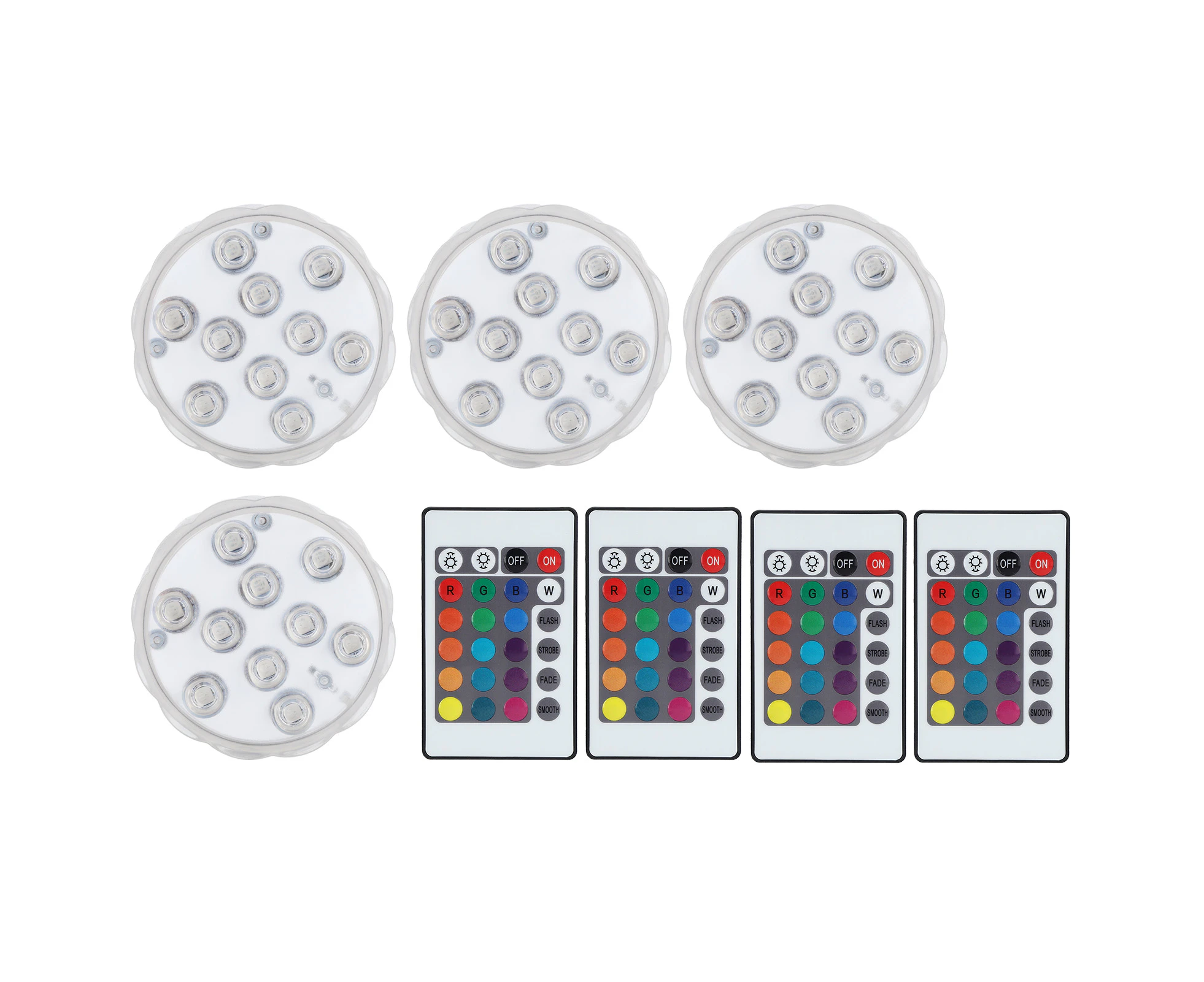 4PCS RGB Swimming Pool Light Waterproof LED Underwater Lights with Remote for Aquarium Decor