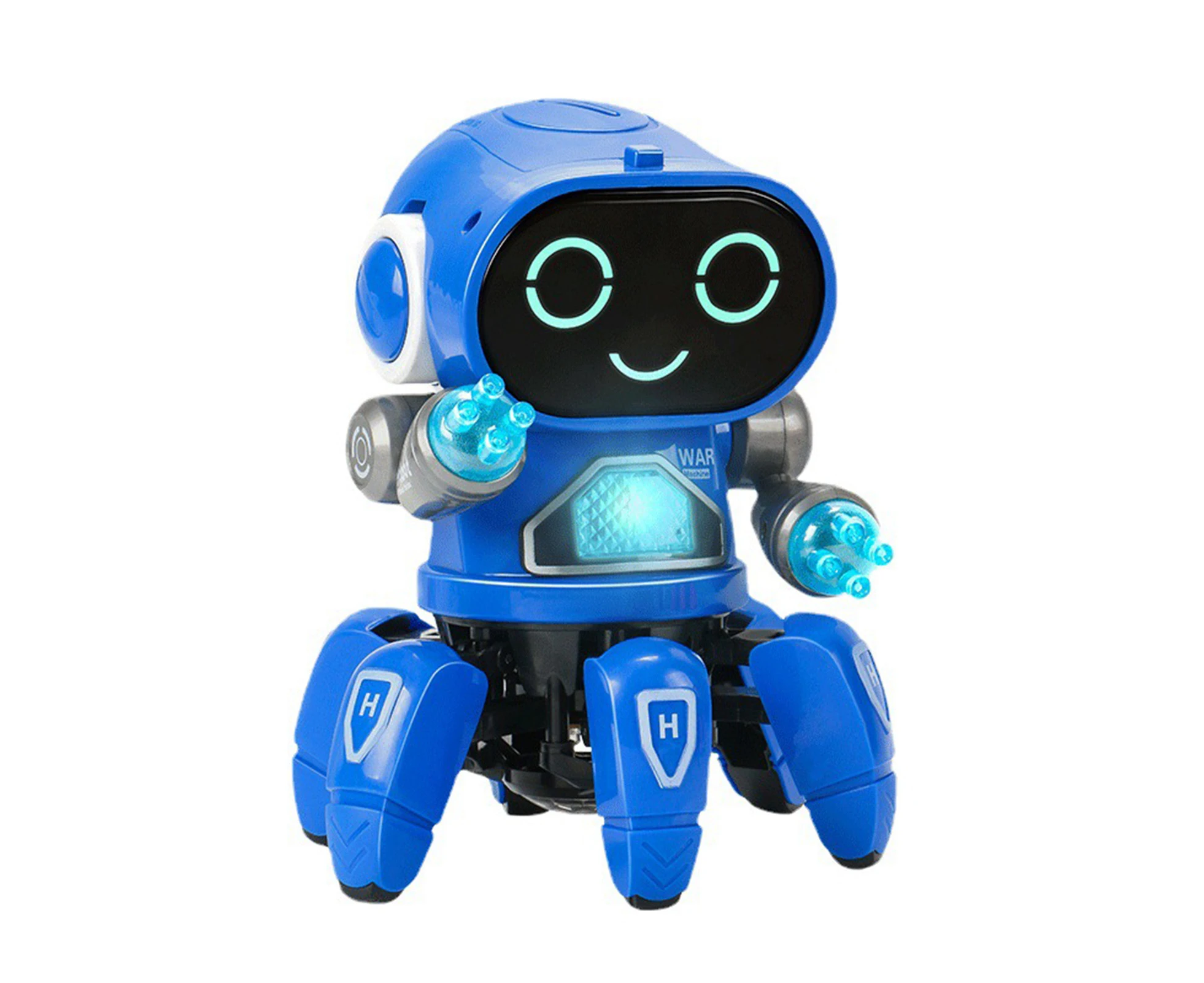 Robot Toy Six Claws Plastic Intelligent Dancing Singing Light Electric Robot Toy For Boys Blue