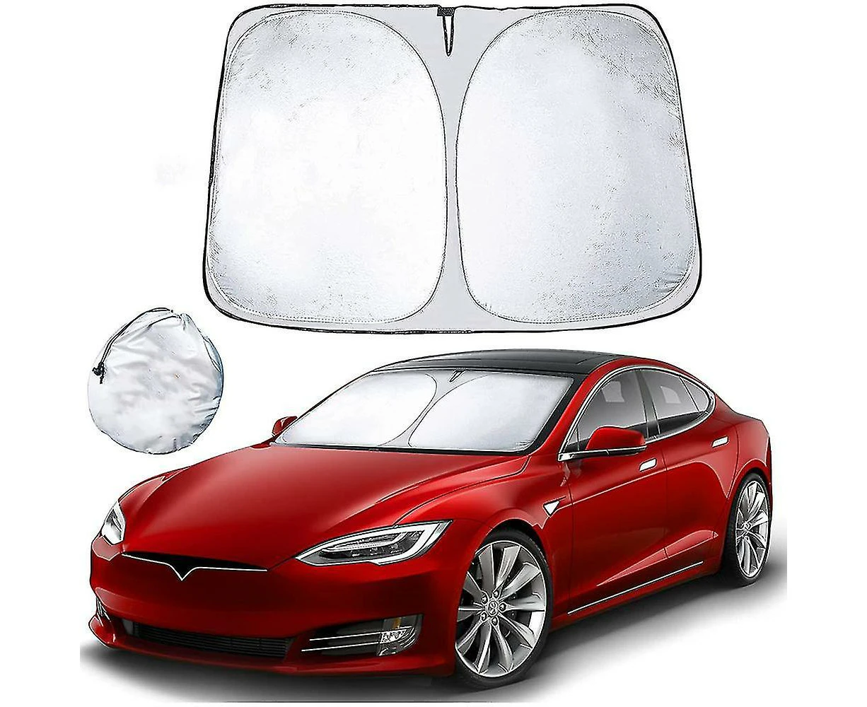 Car Windshield Visor For Tesla Model S | Durable 240T Polyester Material Visor With Storage Bag | Car Visor For Front Windshield With Car Interior Sun