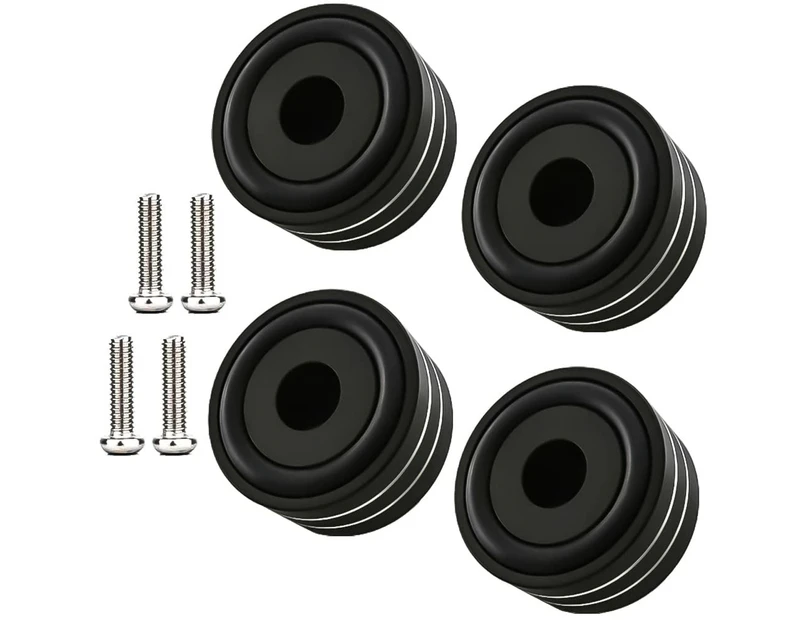 Pack Of 4 Absorber Feet 40 Mm X 20 Mm Subwoofer Aluminum Speaker Absorber Feet For Screwing (40 Mm X 20 Mm, Black)