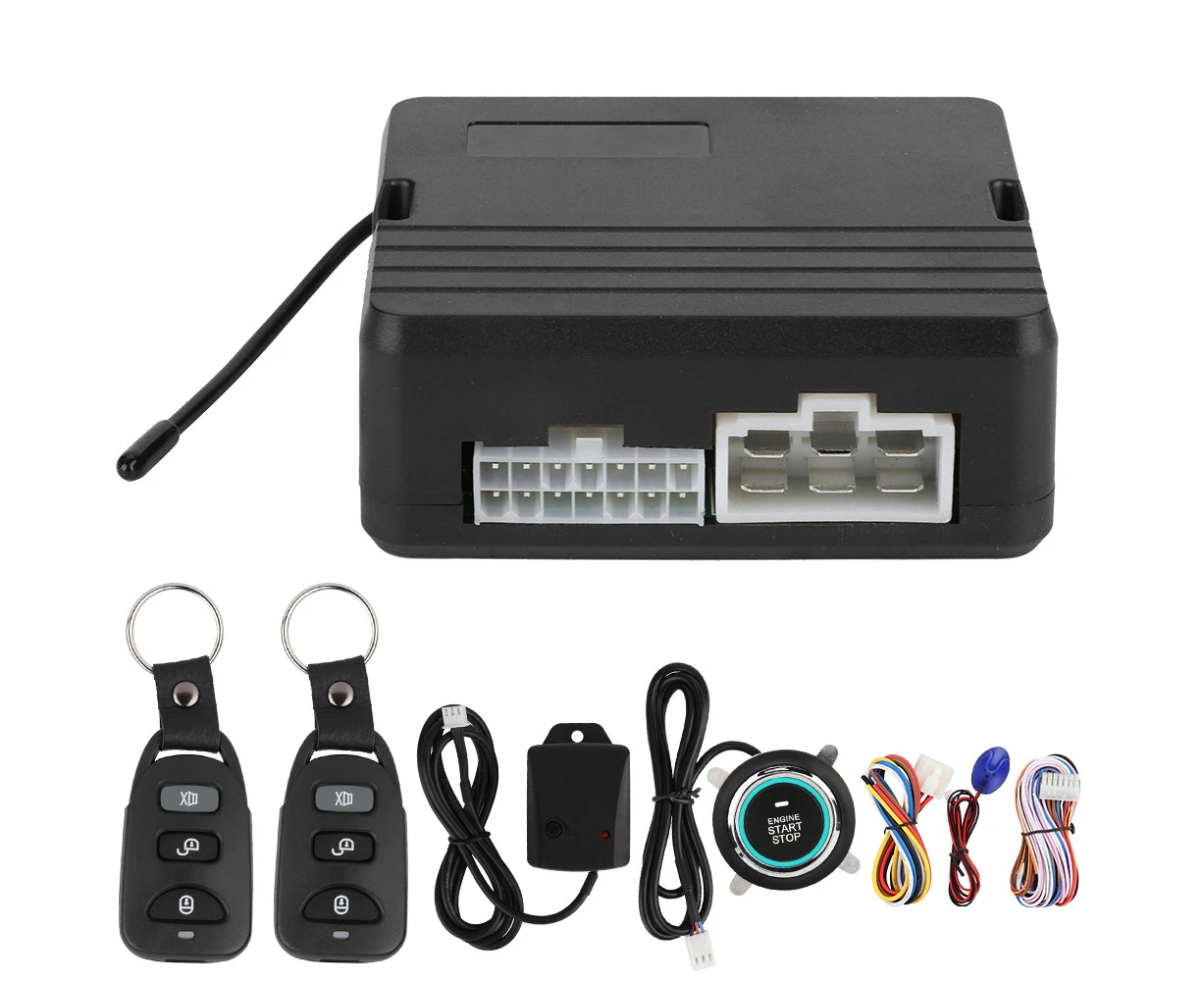 One Button Engine Start Car Vibration Alarm System Ignition Push&Remote Control 12 V (Number 3)