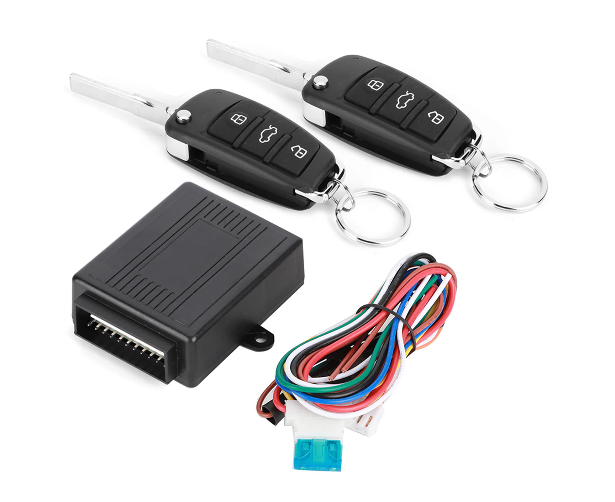 Universal Car Alarm System 3 Buttons Keyless Central Lock Remote Control Kit Black