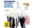 Xtra Kleen 6PCE Hanging Rotating Clothes Airer Attatched Pegs 30 x 48cm