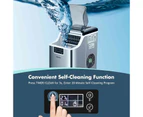 Costway 20kg 3.2L Stainless Ice Maker Portable Ice Cube Commercial Machine Self-Cleaning 24H for Home Silver