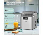 Costway 20kg 3.2L Stainless Ice Maker Portable Ice Cube Commercial Machine Self-Cleaning 24H for Home Silver