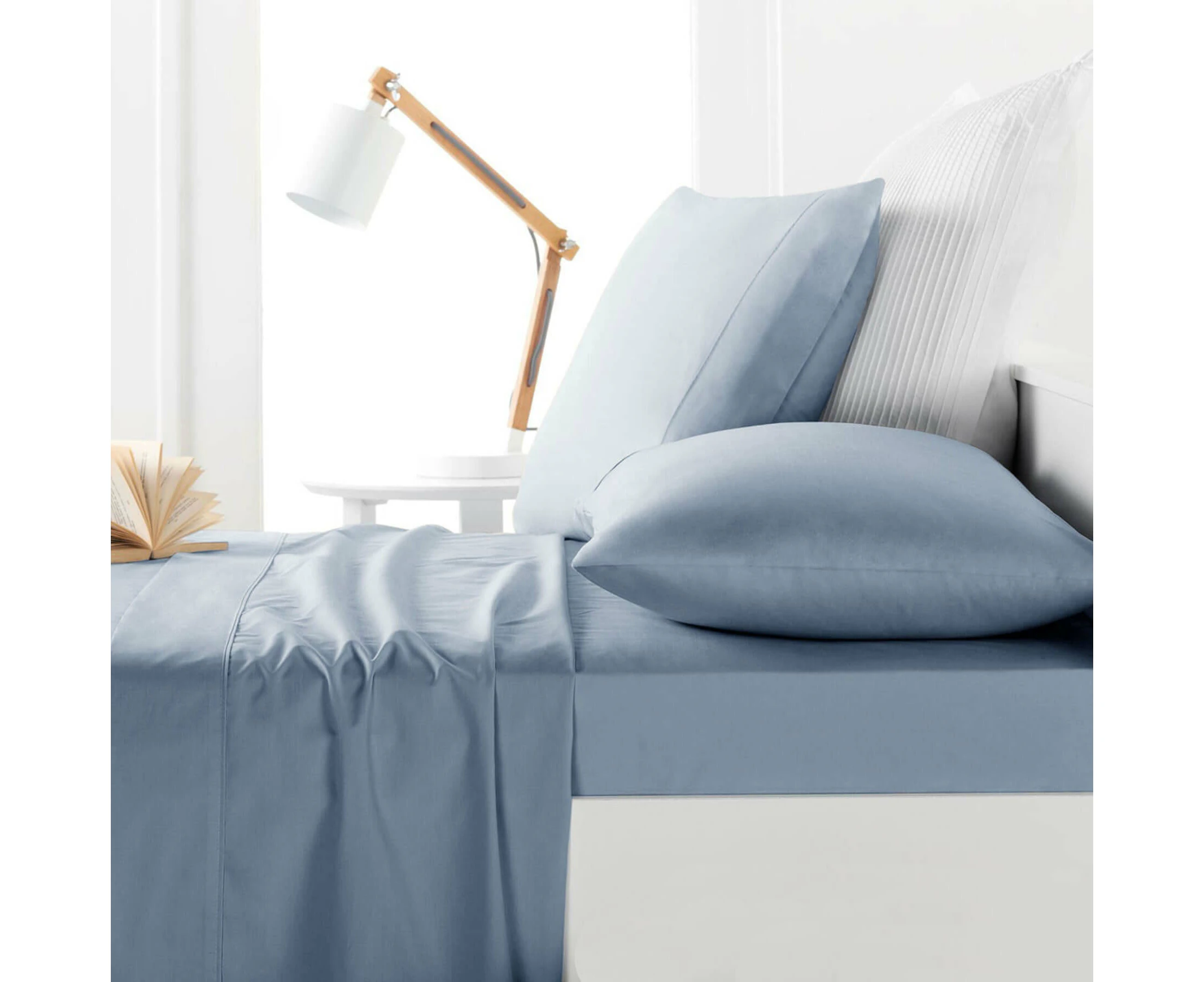 Danoz Direct -  Belmondo 225TC Sheet Set French Blue - Queen