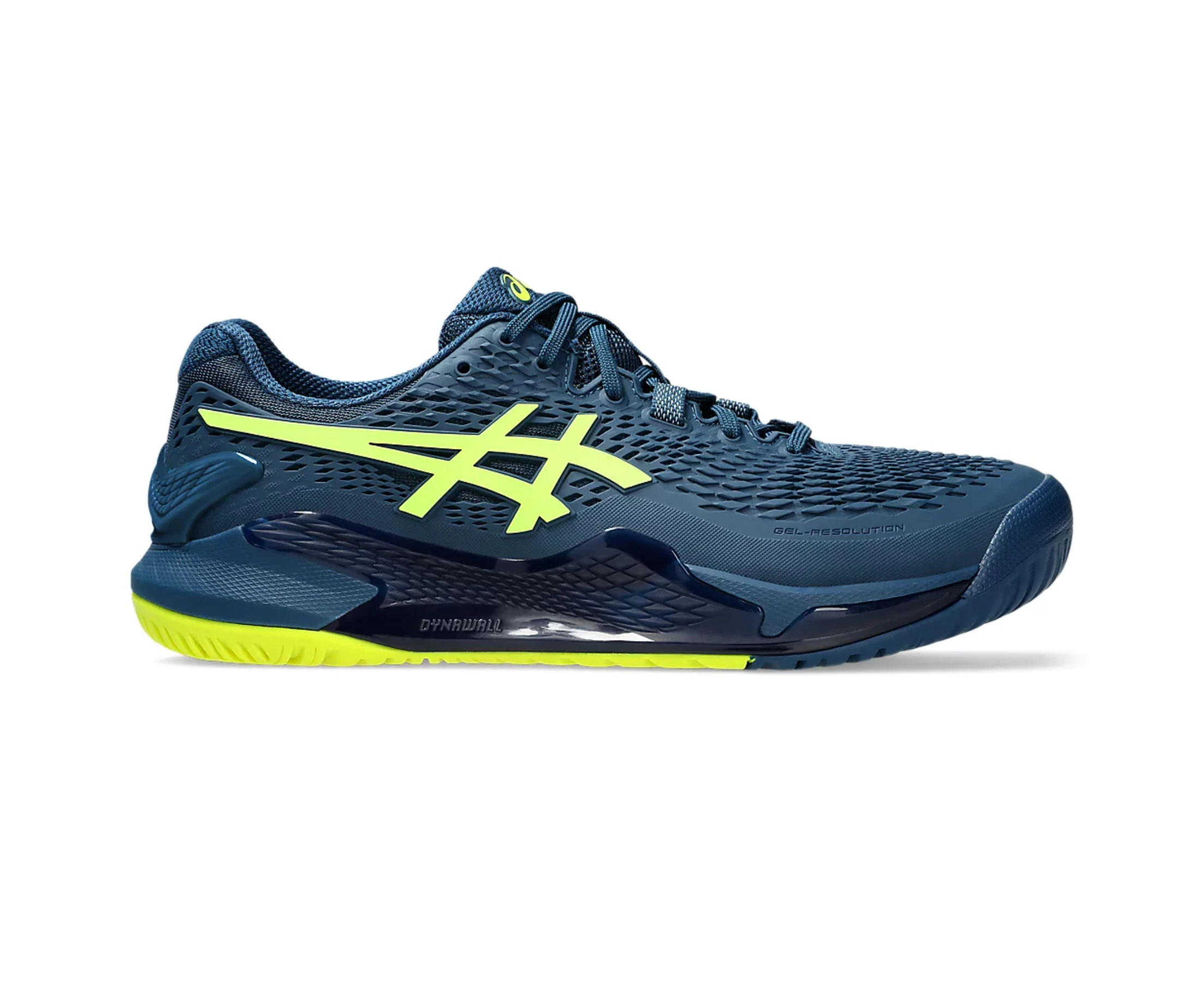 Asics Gel-Resolution 9 Wide Men Tennis Shoes - Mako Blue/Safety Yellow - 7