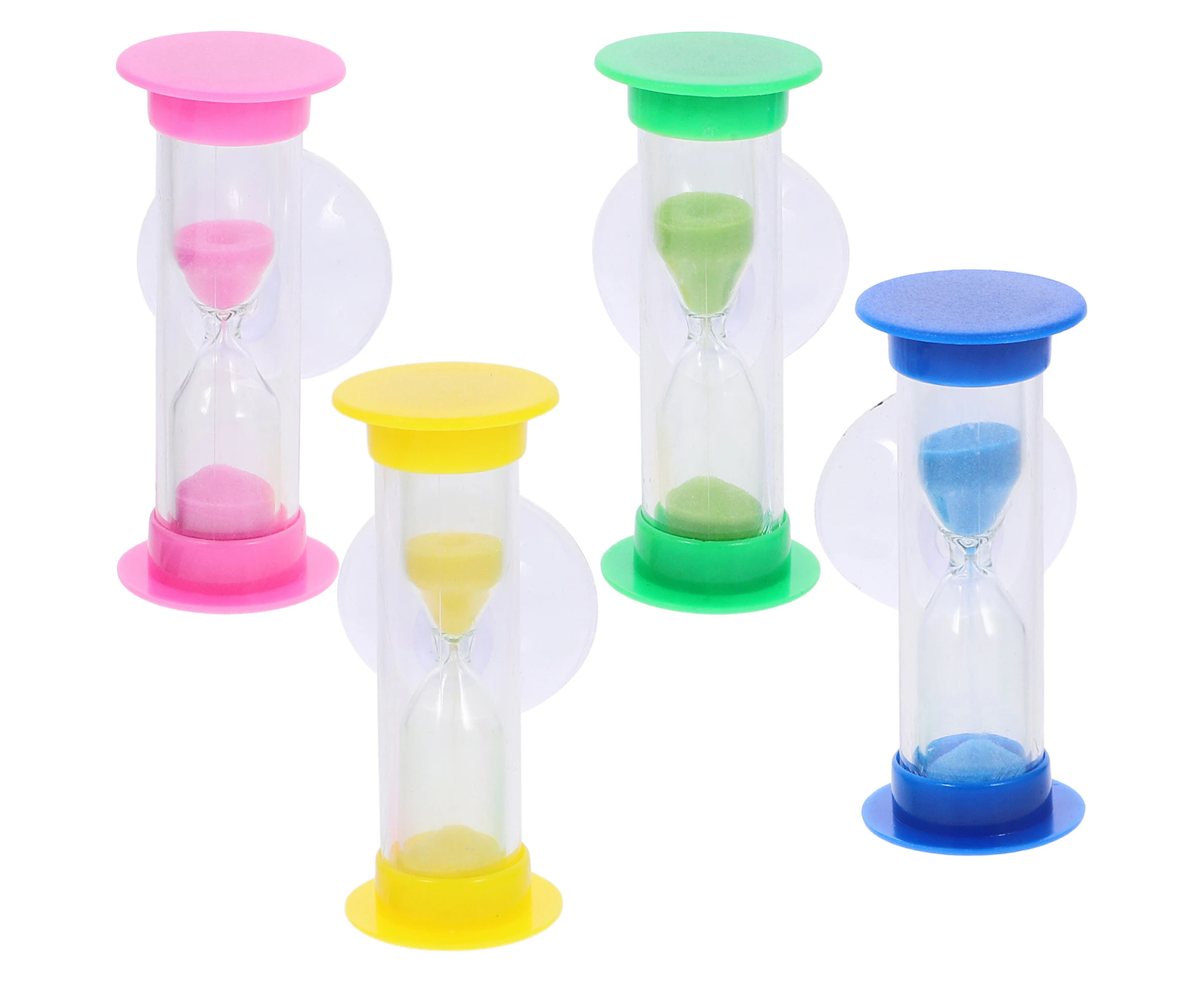 4pcs Sand Timer Kids Tooth Brushing Sucker Hourglass Adornment 2 Minute Timer