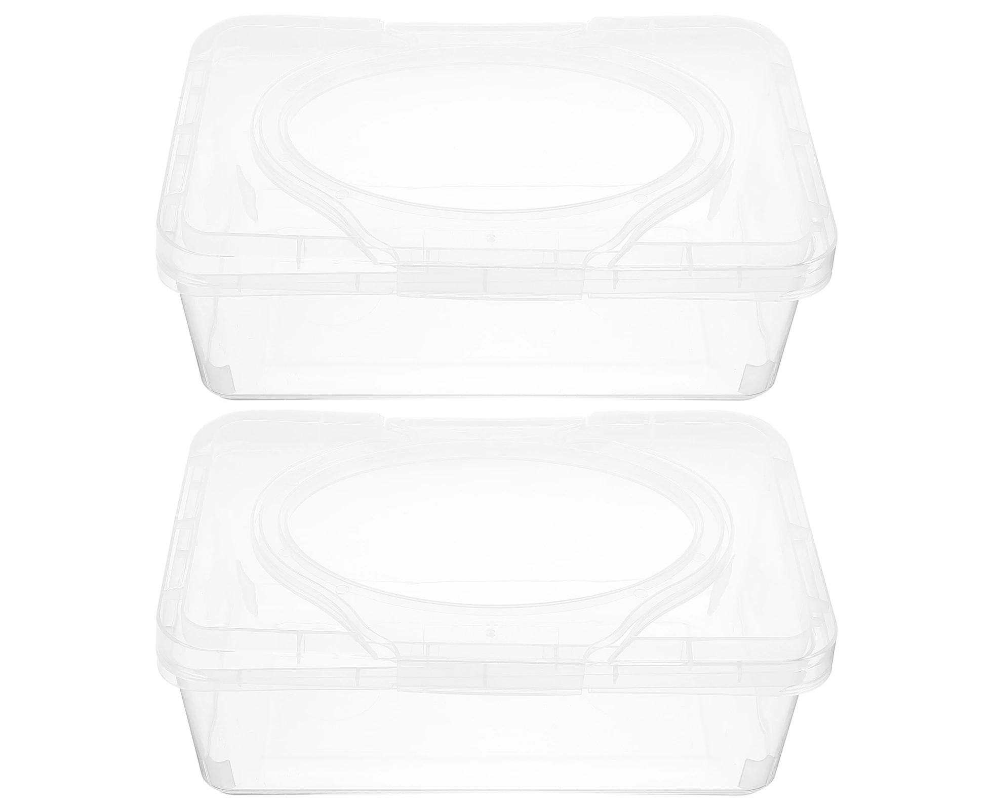 2Pcs Wipes Dispenser Case Baby Wet Wipes Box Tissue Storage Box Case Napkin Box Organizer with Lid