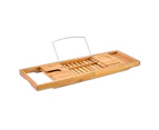 Bathroom Bamboo Bath Caddy Wine Glass Holder Table Tray Bathtub Rack Soap Shelf