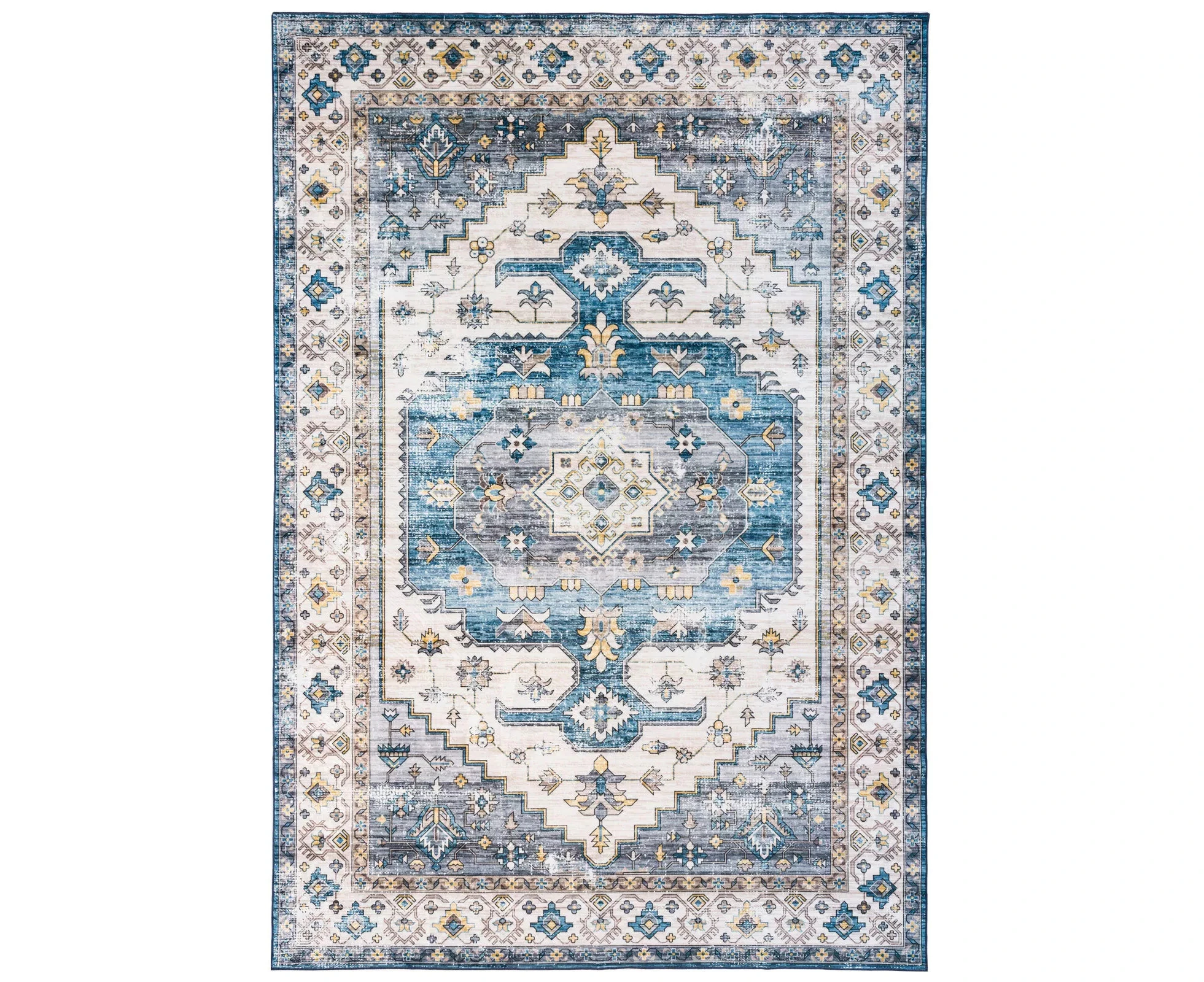 Extra Large Rugs 160*230CM Machine Washable Carpet Boho Rug Charcoal Runner Blue