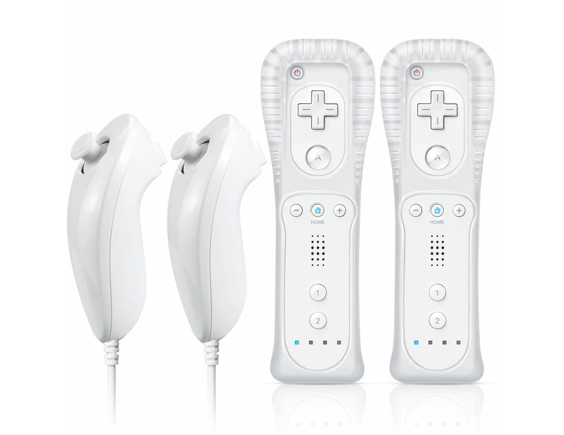 Wii Remote with Nunchuck,Wii Controller with Nunchuck,Compatible with Nintendo Wii/Wii U (2 Pack,white)