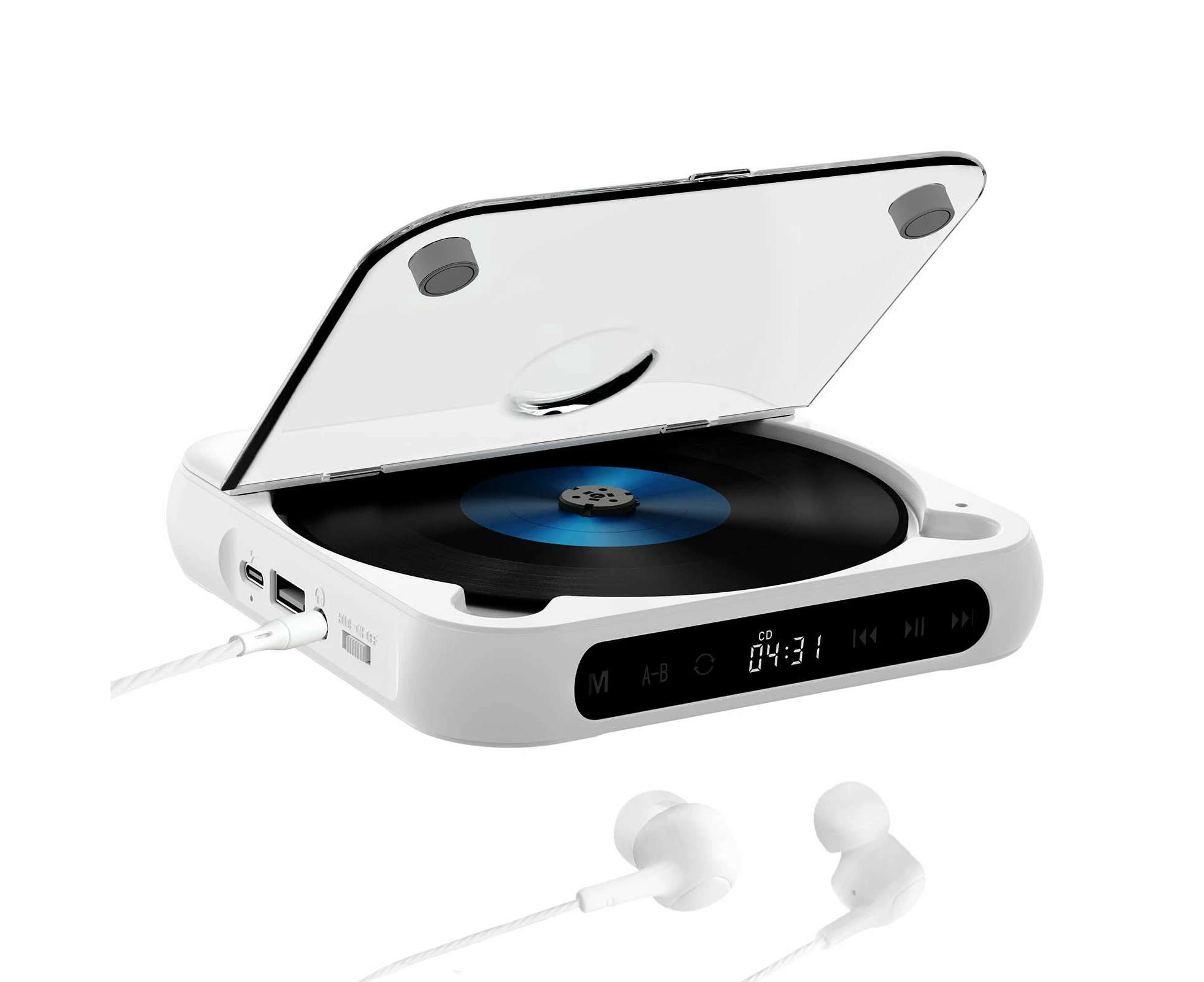 Portable CD Player,Personal CD Players with Bluetooth,Rechargeable Small CD Player with Headphones,LCD Touch Screen & Anti-Skip/Shockproof