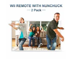 Wii Remote with Nunchuck,Wii Controller with Nunchuck,Compatible with Nintendo Wii/Wii U (2 Pack,white)