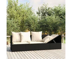 Outdoor Lounge Bed with Cushions Black Poly Rattan