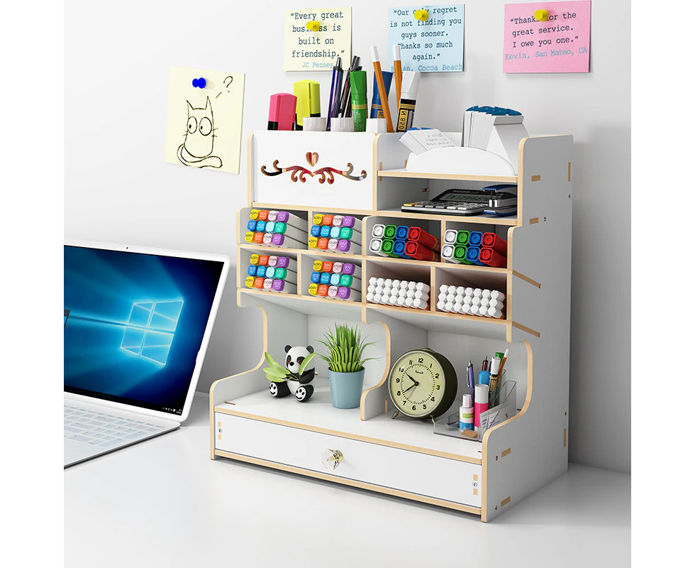 Pen Holder oblique insert ins simple desktop stationery storage box office file storage supplies wooden multi-grid Pen Holder