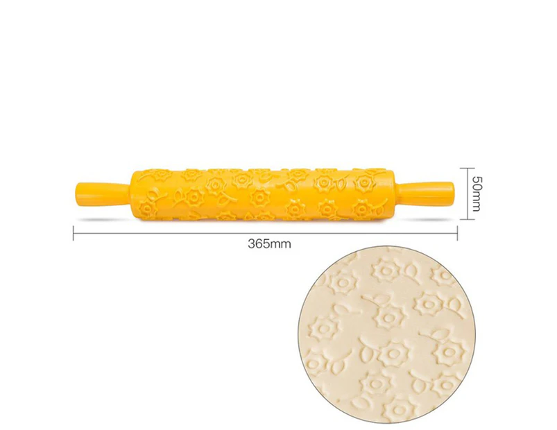 Plastic Non Stick Fondant Rolling Pin Tool Portable Embossed Rolling Pin Fondant Pastry Cake Decorating Tool