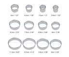 12 Pcs Stainless steel Round Cookie Biscuit Cutter Baking Metal Ring Molds for Dough Fondant Do