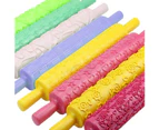 Plastic Non Stick Fondant Rolling Pin Tool Portable Embossed Rolling Pin Fondant Pastry Cake Decorating Tool